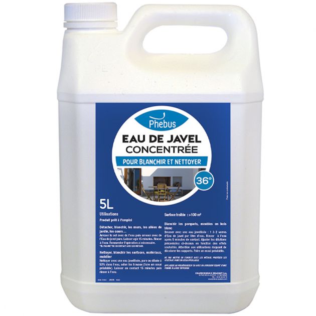 Eau de javel concentrée 36° - 5L