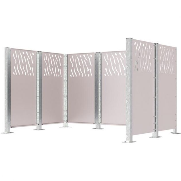 Bardage pour cache-conteneurs modulable en acier gris