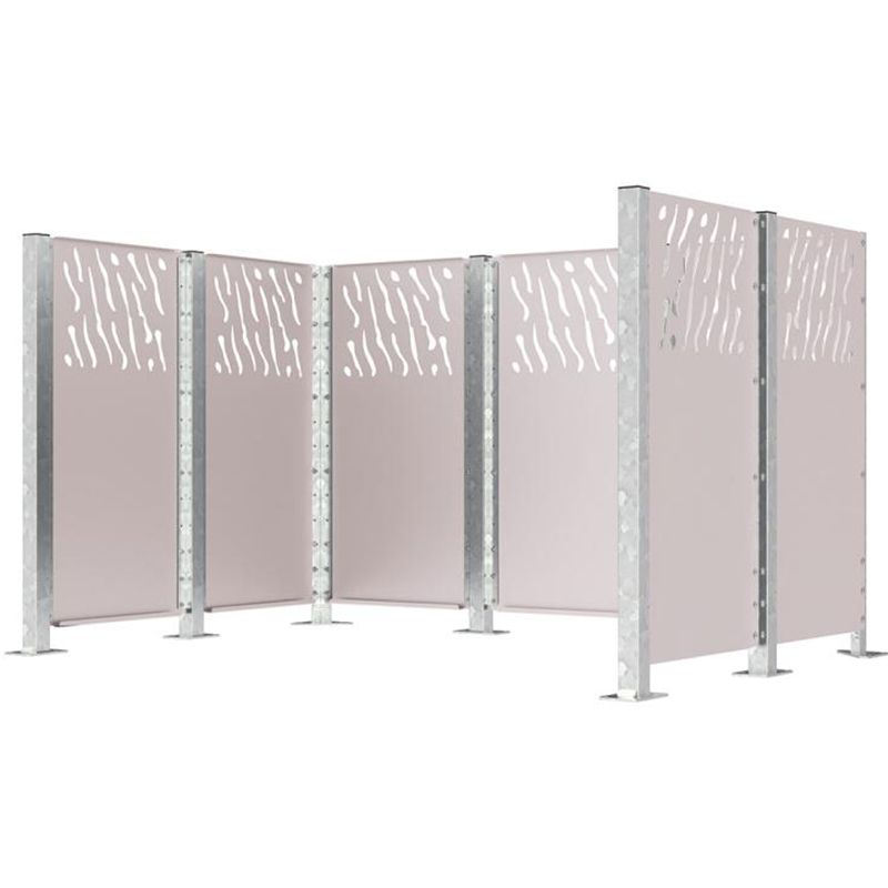 Bardage pour cache-conteneurs modulable en acier gris