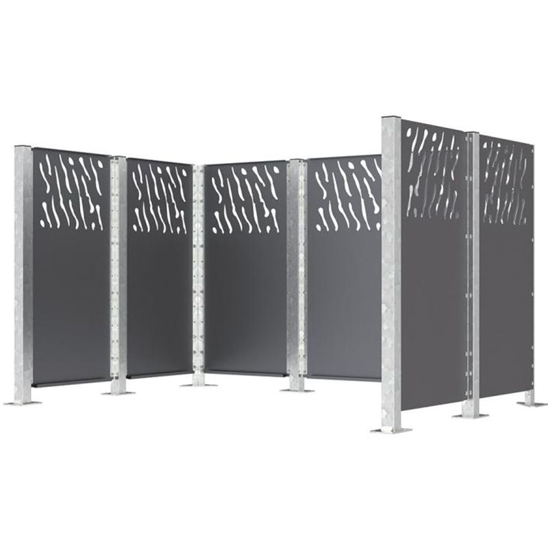 Bardage pour cache-conteneurs modulable en acier gris anthracite