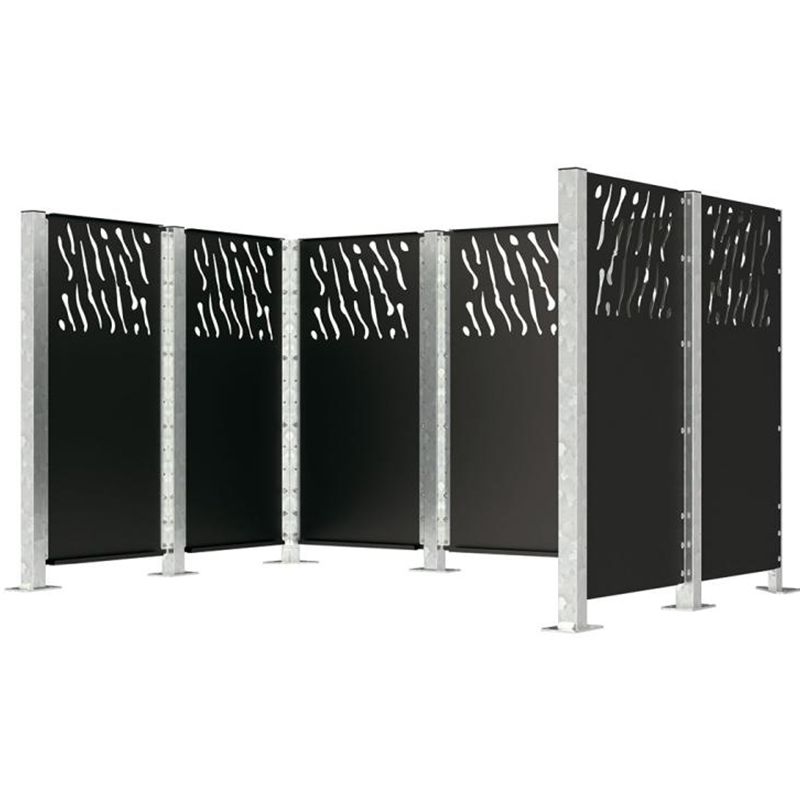 Bardage pour cache-conteneurs modulable en acier noir