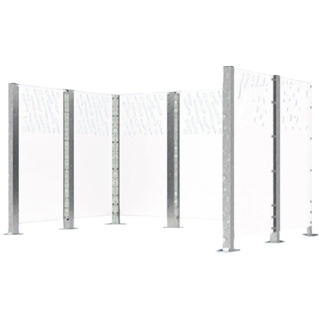 Bardage pour cache-conteneurs modulable en acier blanc