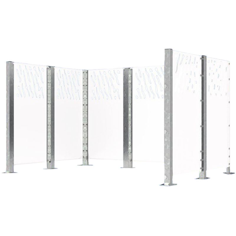 Bardage pour cache-conteneurs modulable en acier blanc