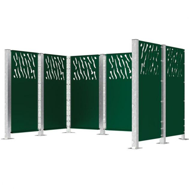 Bardage pour cache-conteneurs modulable en acier vert