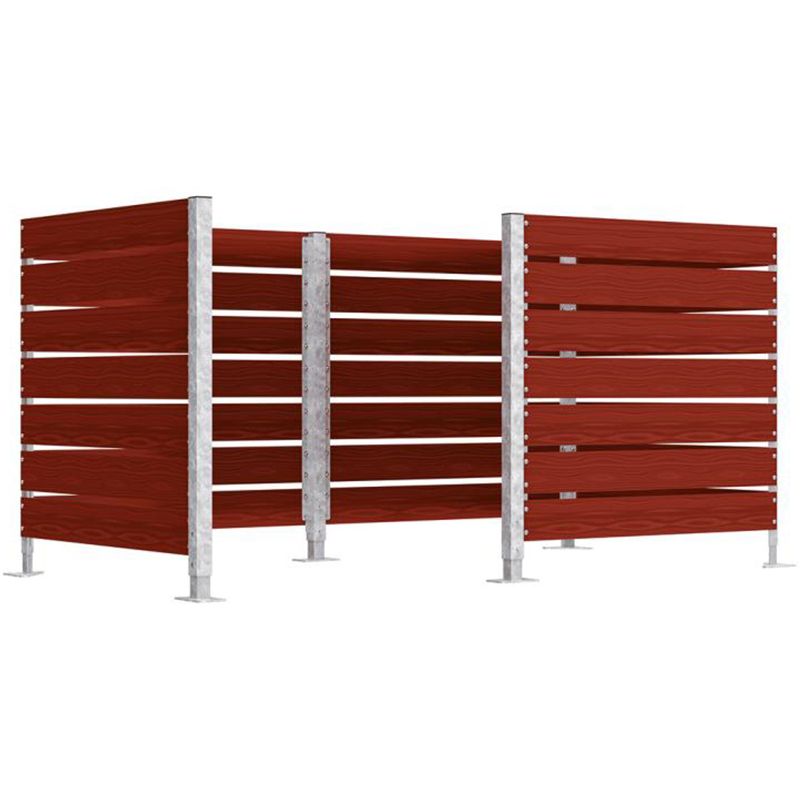 Bardage pour cache-conteneurs modulable stratifié compact en acajou