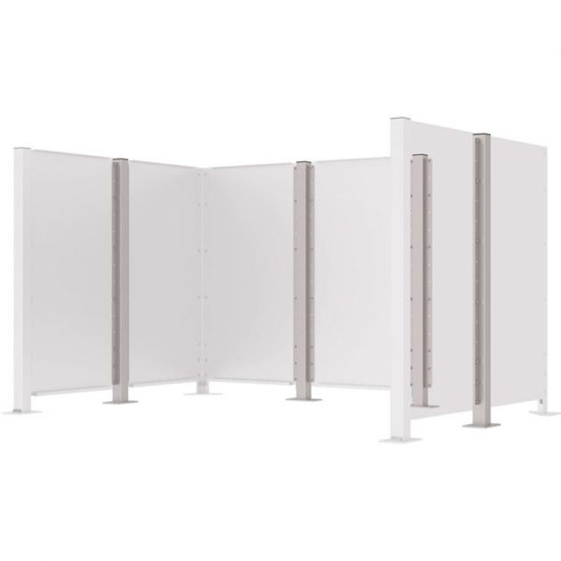 Poteau cache-conteneurs modulable peint sur Galva gris