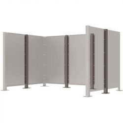 Poteau cache-conteneurs modulable peint sur Galva gris anthracite