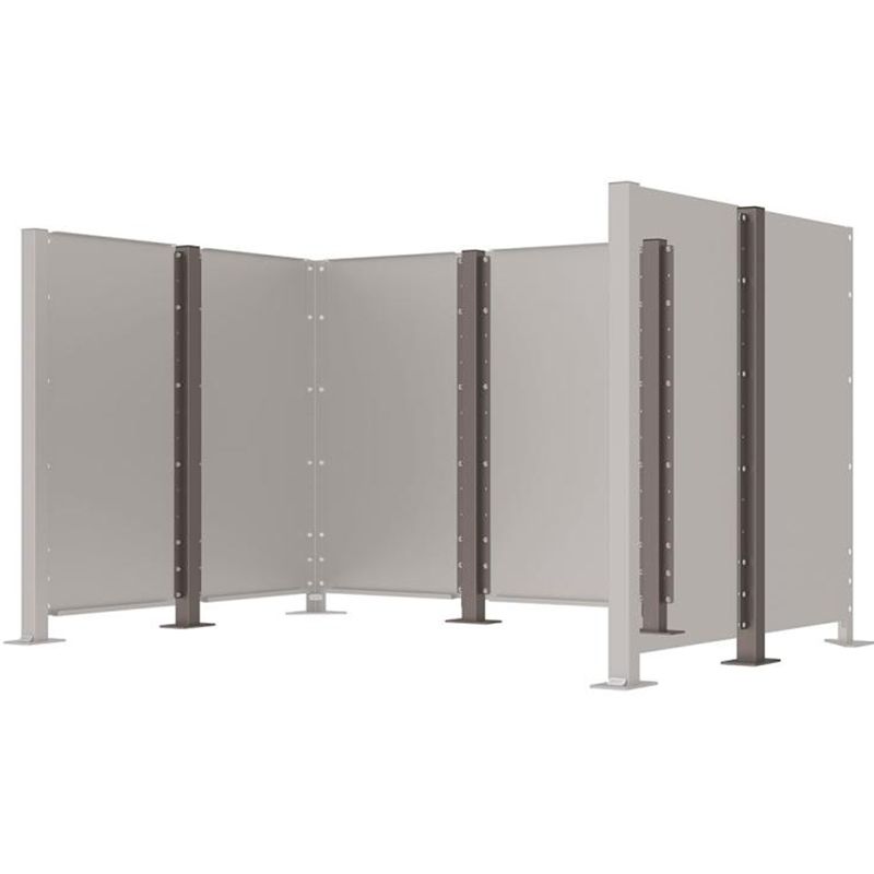 Poteau cache-conteneurs modulable peint sur Galva gris anthracite