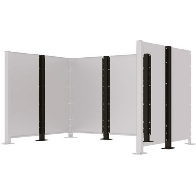 Poteau cache-conteneurs modulable peint sur Galva noir