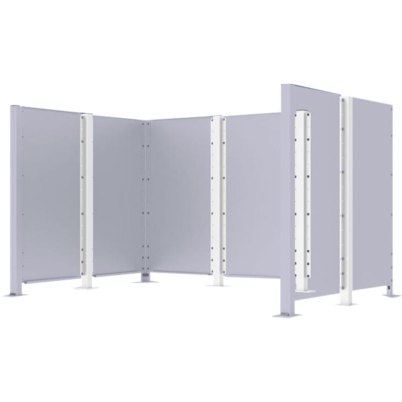 Poteau cache-conteneurs modulable peint sur Galva blanc