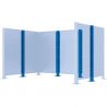 Poteau cache-conteneurs modulable peint sur Galva bleu