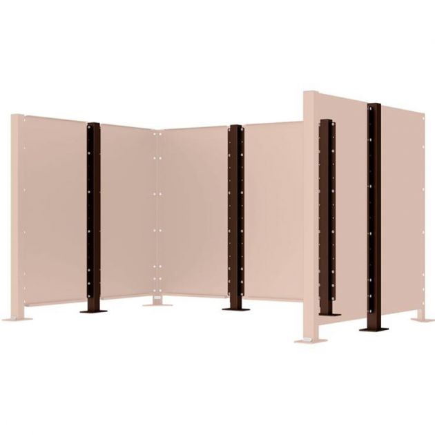 Poteau cache-conteneurs modulable peint sur Galva marron