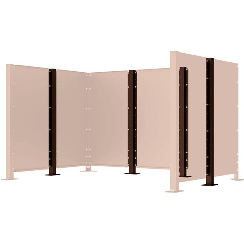 Poteau cache-conteneurs modulable peint sur Galva marron