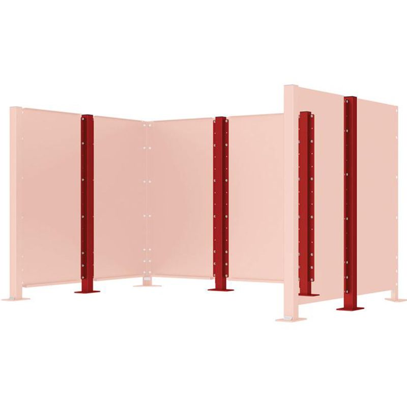 Poteau cache-conteneurs modulable peint sur Galva bordeaux