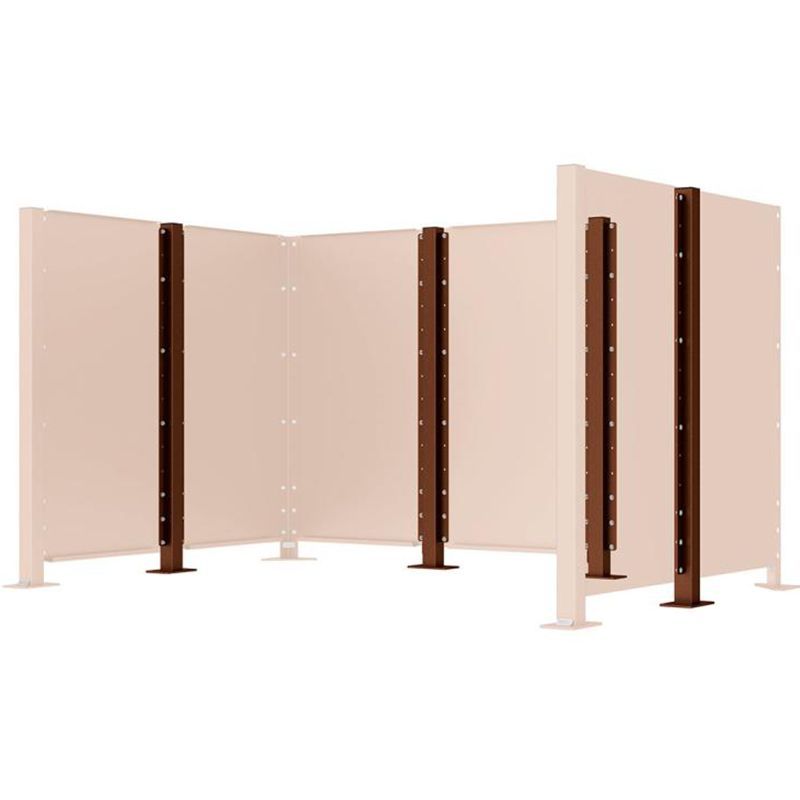 Poteau cache-conteneurs modulable peint sur Galva corten