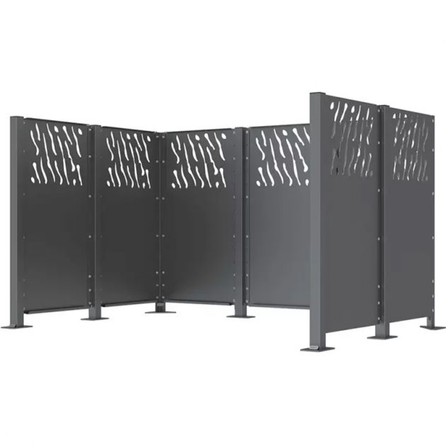 Poteau cache-conteneurs modulable peint sur Galva photo réel