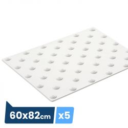 Bande podotactile extérieur à coller en résine 60 x 82 cm x 5 blanc