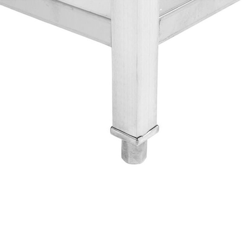 Table inox centrale avec étagère 700 mm