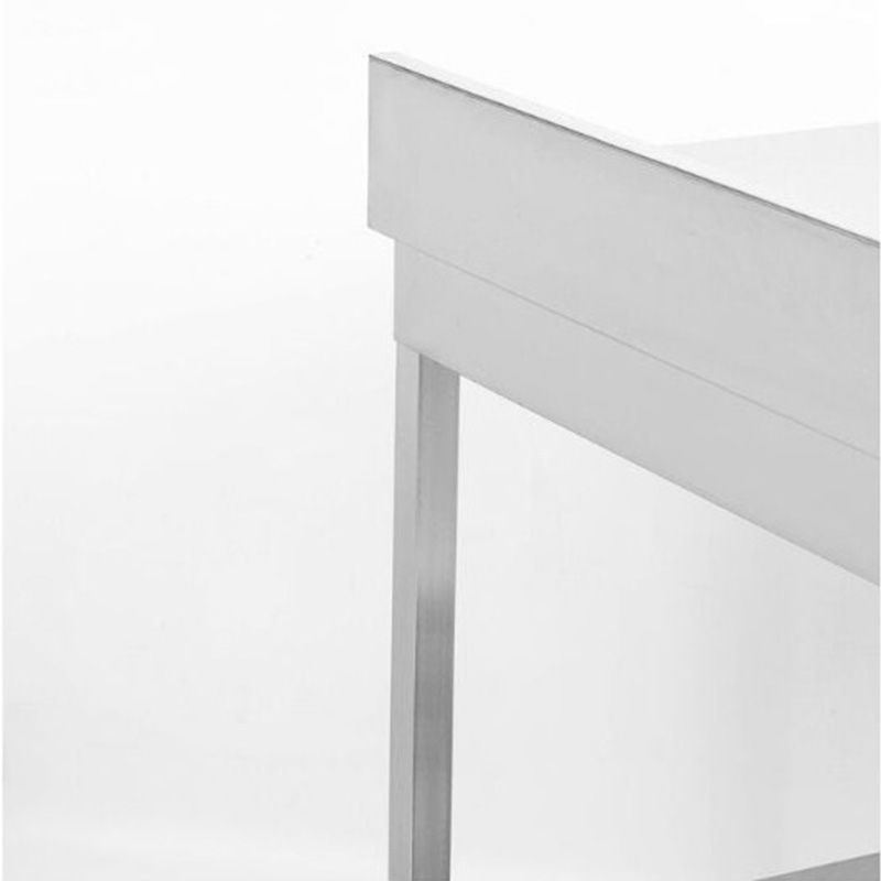 Table inox avec dosseret et étagère 600 mm