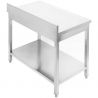 Table inox avec dosseret et étagère 600 mm