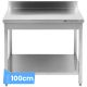 Table inox avec dosseret et étagère 700 mm