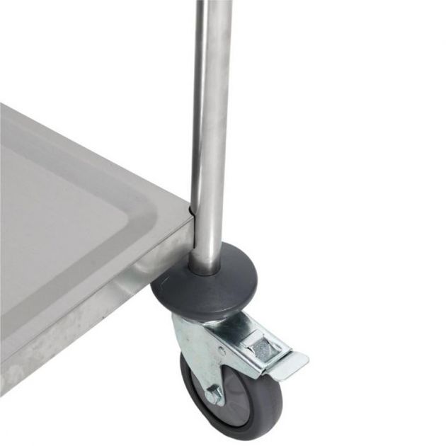 Chariot de service inox 2 plateaux