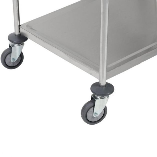 Chariot de service inox 2 plateaux