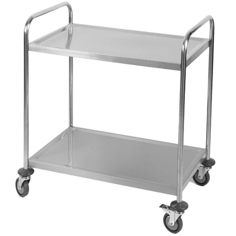 Chariot de service inox 2 plateaux