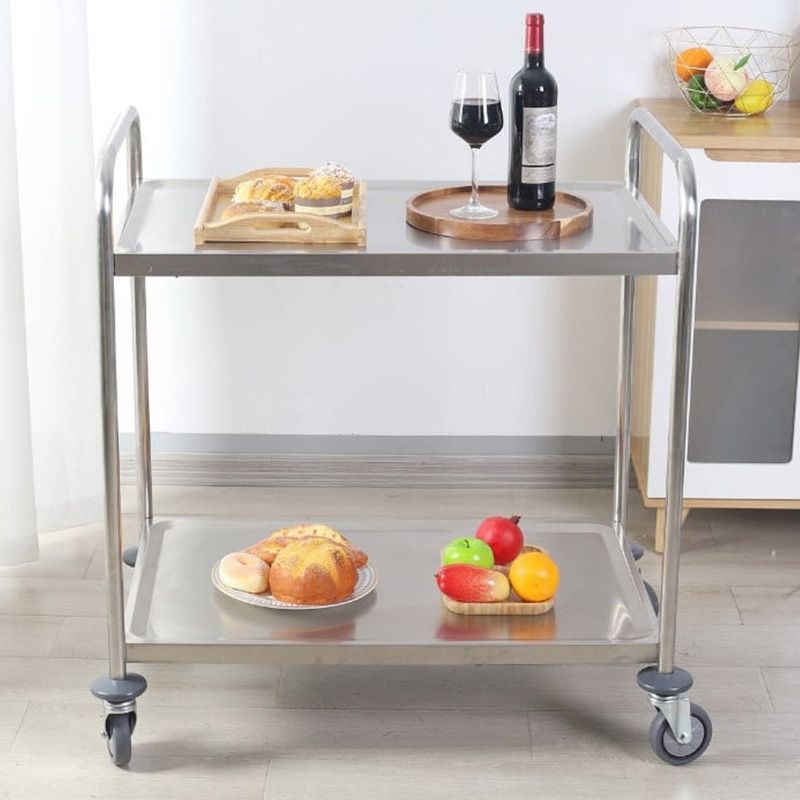 Chariot de service inox 2 plateaux