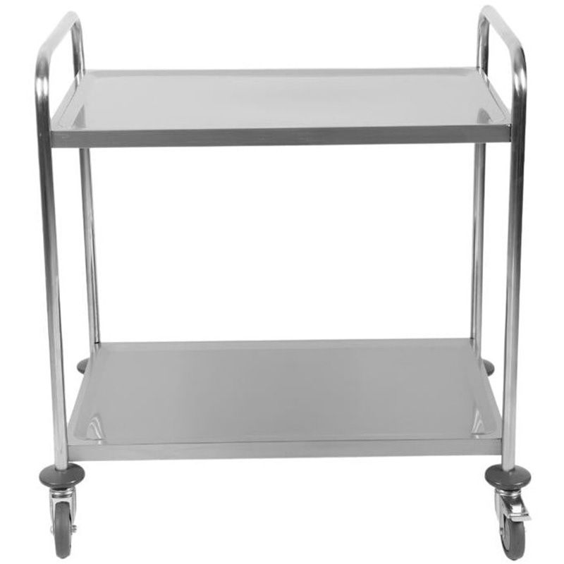 Chariot de service inox 2 plateaux