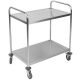 Chariot de service inox 2 plateaux
