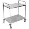 Chariot de service inox 2 plateaux