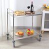 Chariot de service inox 2 plateaux