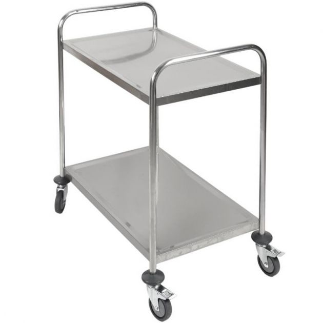 Chariot de service inox 2 plateaux