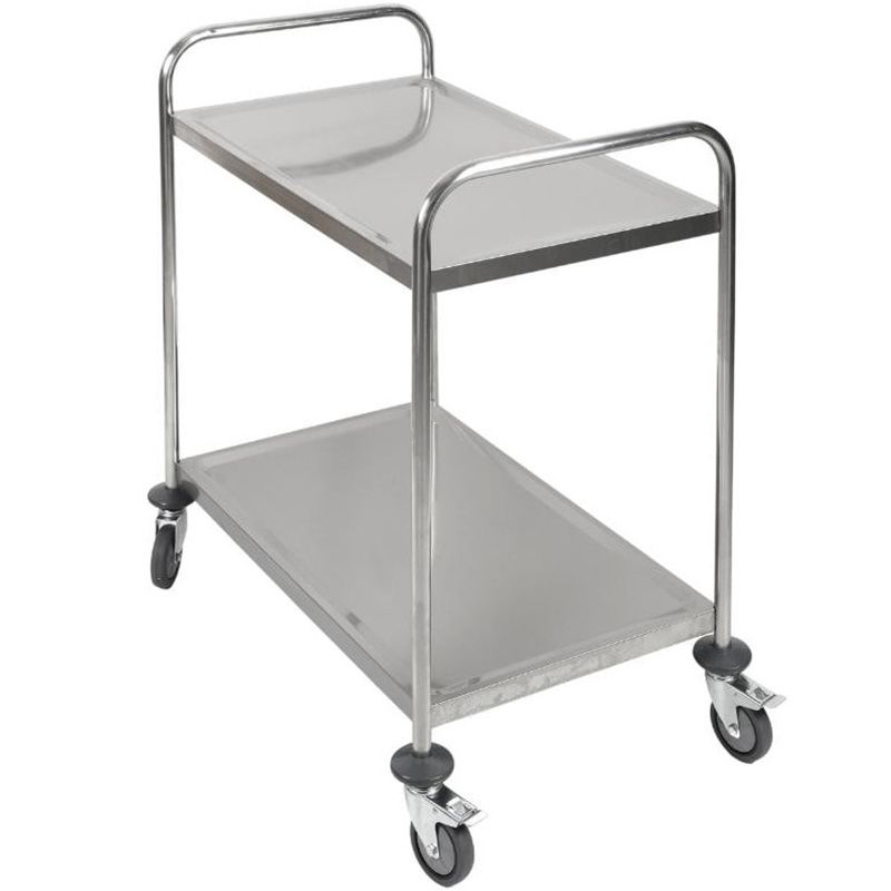 Chariot de service inox 2 plateaux