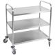 Chariot de service inox 3 plateaux