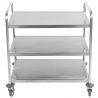 Chariot de service inox 3 plateaux