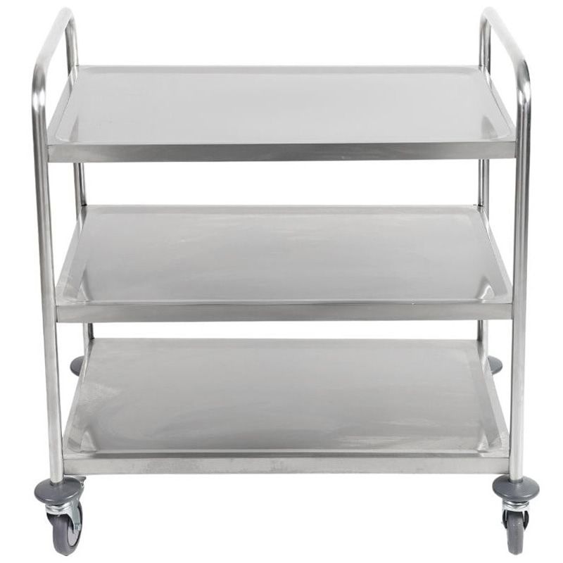 Chariot de service inox 3 plateaux