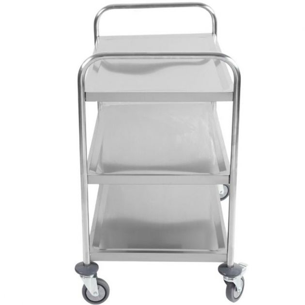 Chariot de service inox 3 plateaux