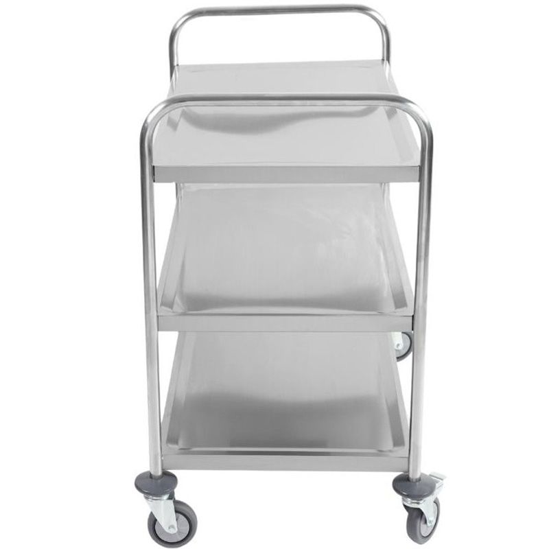 Chariot de service inox 3 plateaux