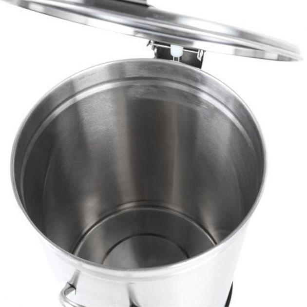 Poubelle à pédale inox sur roulette Poubelle à pédale inox sur roulette