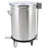 Poubelle à pédale inox sur roulette