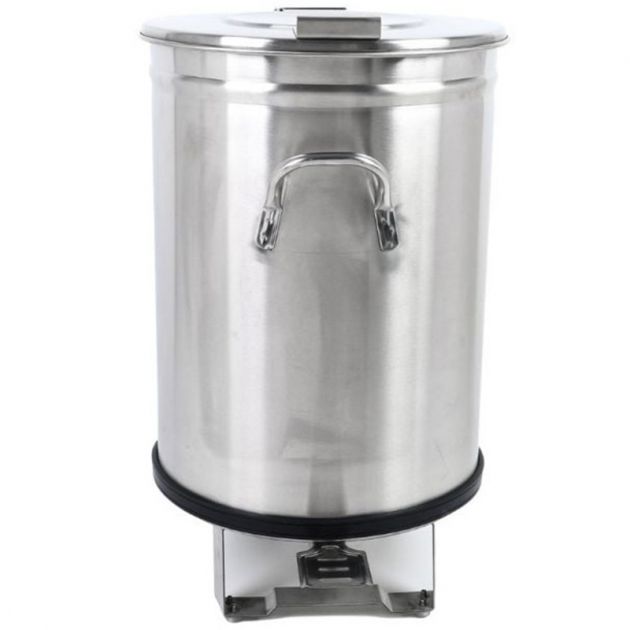 Poubelle à pédale inox sur roulette Poubelle à pédale inox sur roulette