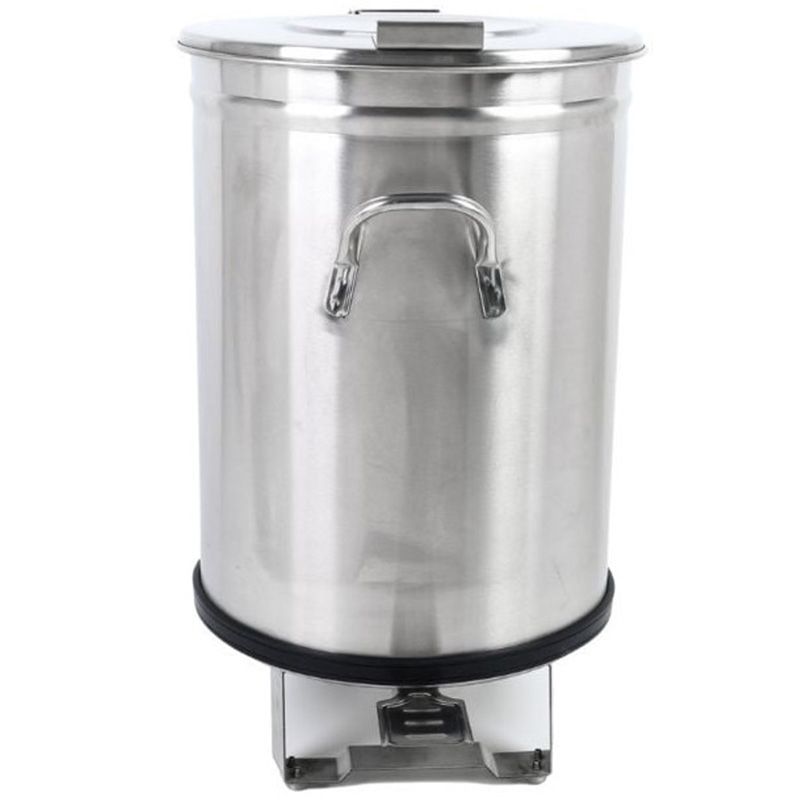 Poubelle à pédale inox sur roulette Poubelle à pédale inox sur roulette