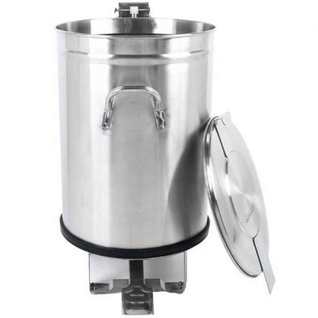 Poubelle à pédale inox sur roulette Poubelle à pédale inox sur roulette