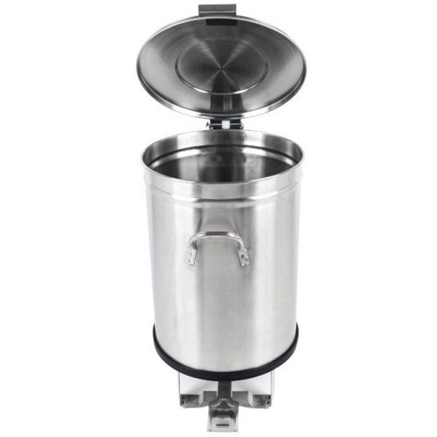 Poubelle à pédale inox sur roulette Poubelle à pédale inox sur roulette