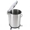 Poubelle à pédale inox sur roulette