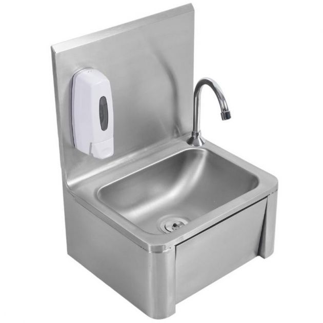 Lave main inox femoral avec distributeur de savon Lave main inox femoral avec distributeur de savon