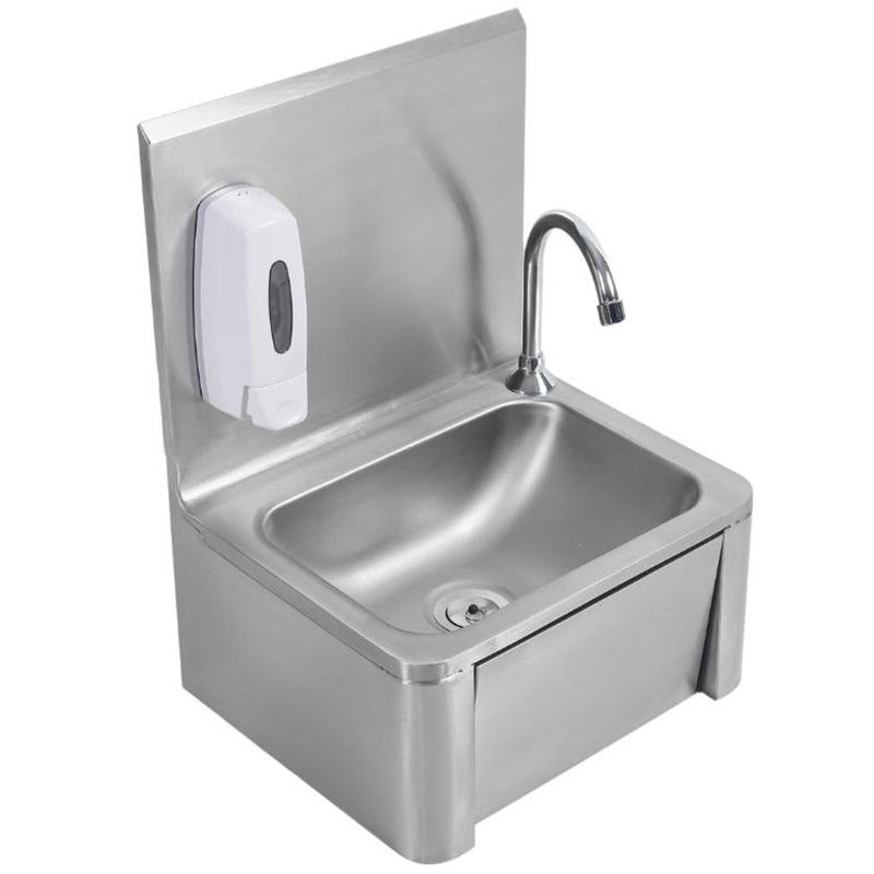 Lave main inox femoral avec distributeur de savon Lave main inox femoral avec distributeur de savon