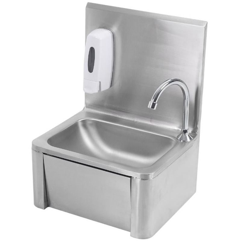 Lave main inox femoral avec distributeur de savon Lave main inox femoral avec distributeur de savon